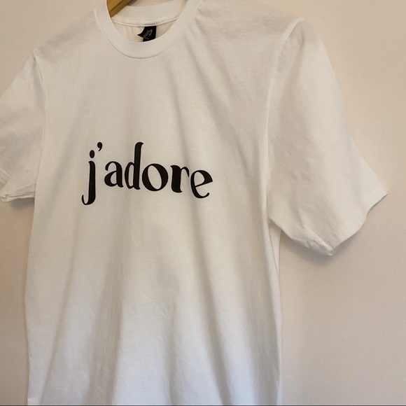 French J’adore Black White Minimalist Graphic Tee - Picture 4 of 7